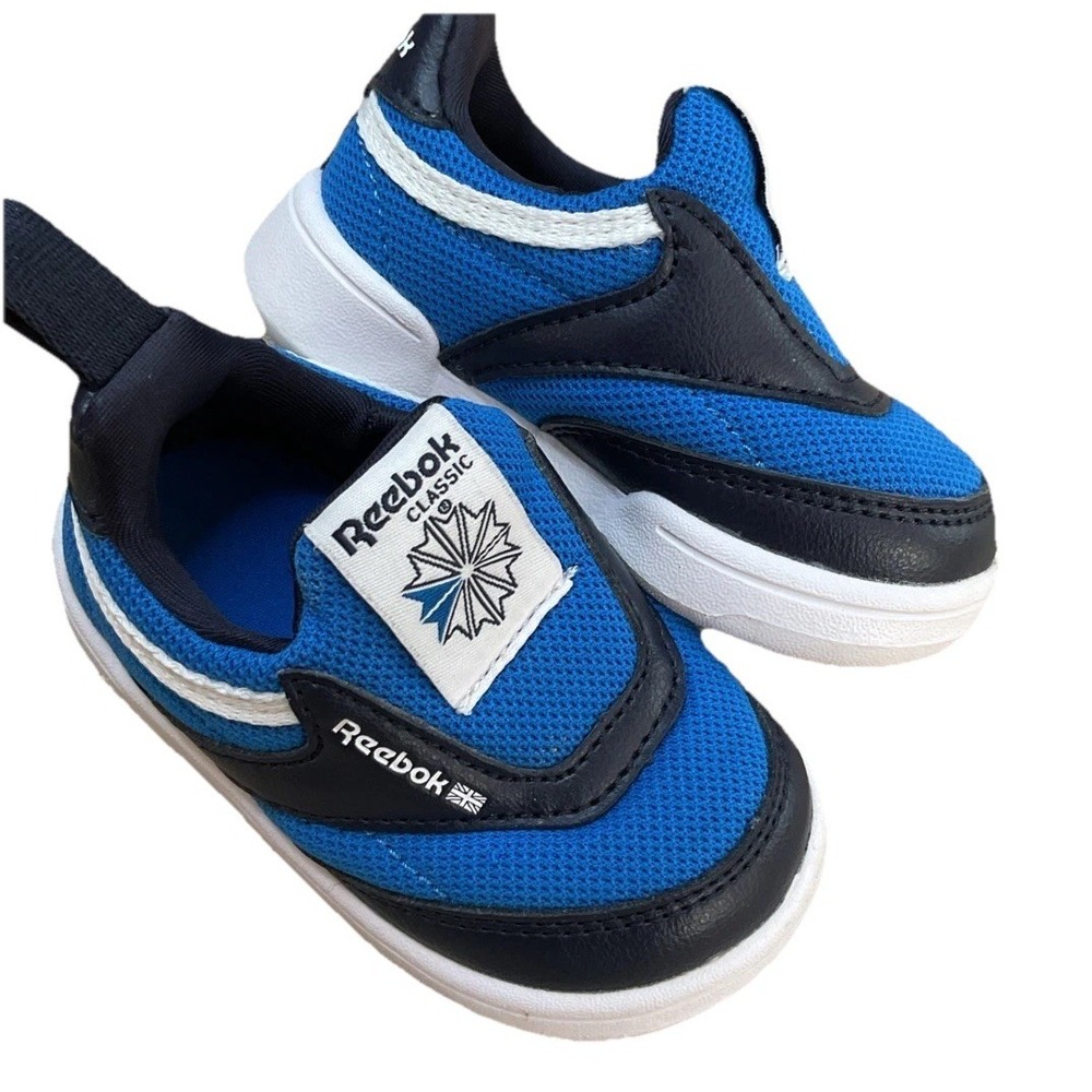 Reebok Classics Slip On Athletic Sneakers Shoes Royal Blue Boys Toddler Size 2
